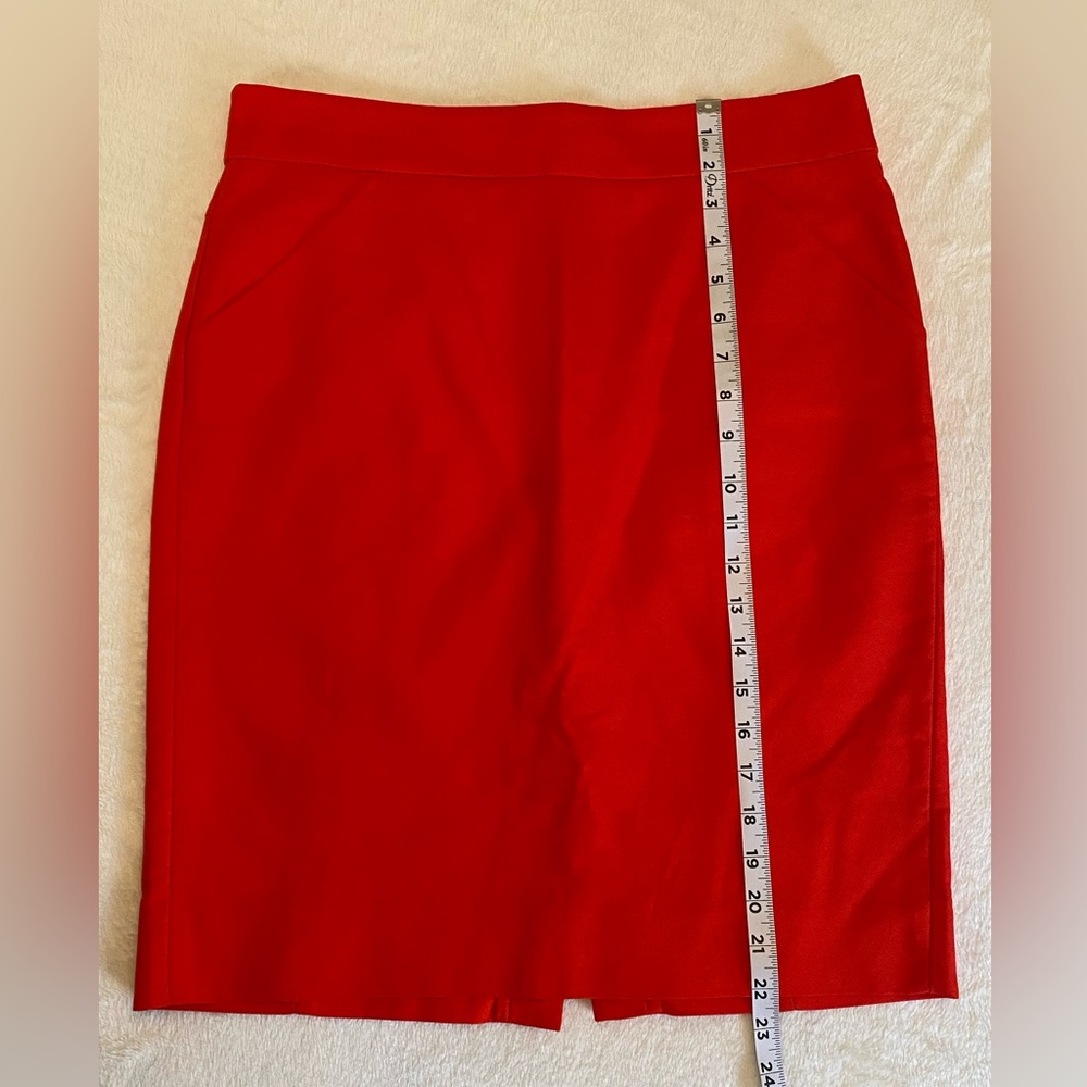 J. Crew The Pencil Skirt Sz 8 Red, Office, Casual, Date, Cocktail,